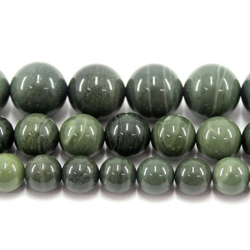 Ty0718--天然綠瓷瑪瑙綠紋石圓珠散珠串珠手工DIY手鍊項鍊飾品配件