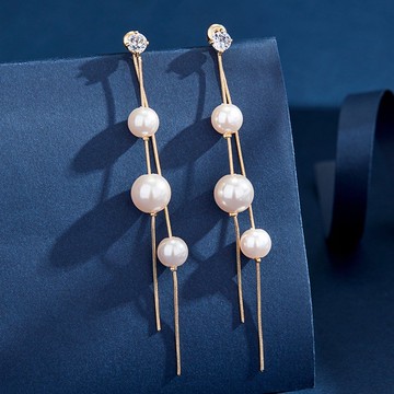 耳環珠光悅動長款流蘇耳環小眾耳墜網紅氣質顯臉瘦耳飾