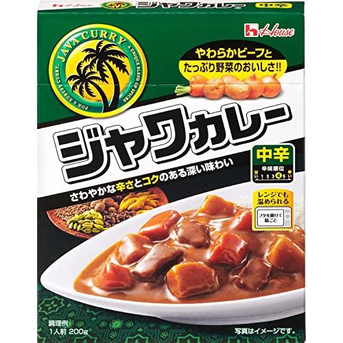 ハウスレトルトジャワカレー中辛 200G ×10個 [レンジ化対応・レンジで簡単調理可能]