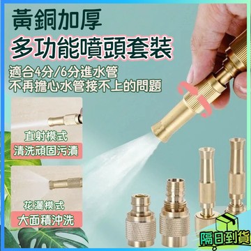 台灣現貨🎉可調節噴頭組 4分6分合金一體式水龍頭 鍍銅 園林澆花 高壓噴頭 洗車水槍 噴嘴直噴槍 直水槍 霧化