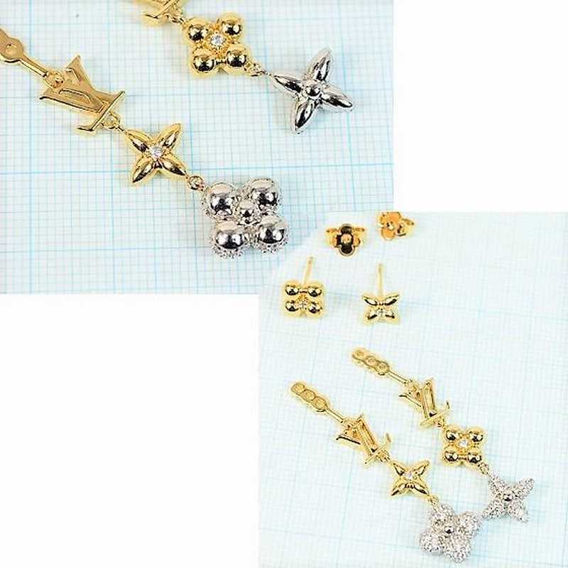 未使用品】ルイヴィトン ピアス・ロング パンダント LV グラム