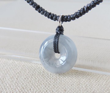 本命年【歲歲平安】冰烏雞翡翠絲光編織項鍊*FA14*招財開運、避邪