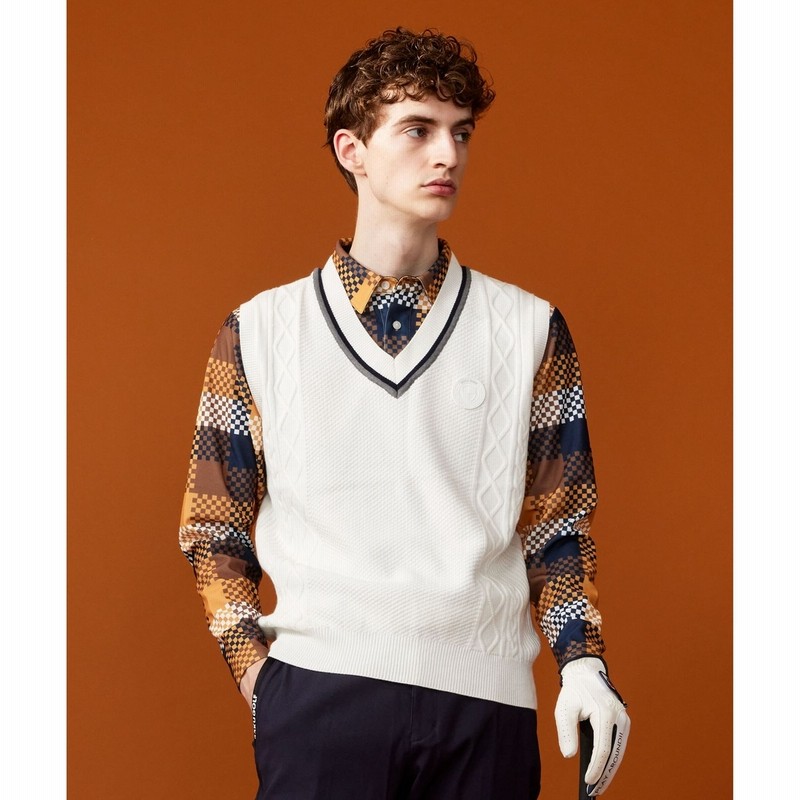 23区 メンズニット] MEN】【ウォッシャブル】ロゴライン カラー