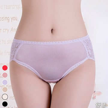 【舒意】全蠶絲高腰包臀蕾絲三角褲# 110002(現貨+預購)
