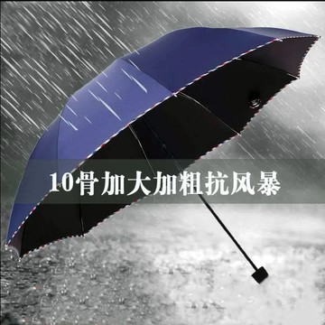 （臺灣出貨）十骨素色加大雨傘雙人人大折疊男女商務晴雨傘三折晴雨超大 DGS4