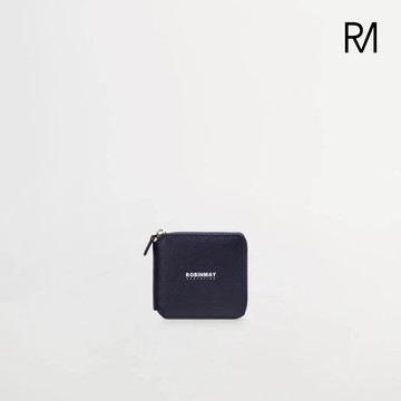 【ROBINMAY】ROBINMAY品牌真皮方塊短夾(深藍色)