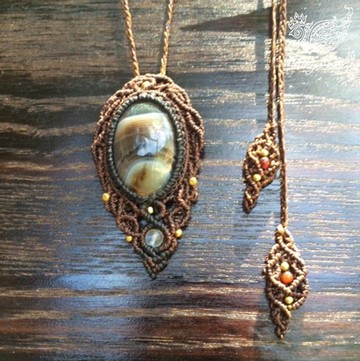 瑪瑙 黑瑪瑙 編織項鍊 age002