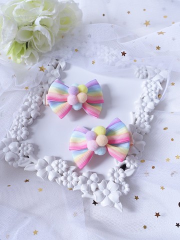 兒童髮飾 漸變七彩髮圏 髮夾 頭飾 飾物