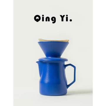 清一丨克萊因藍咖啡分享壺濾杯 咖啡壺陶瓷奶泡杯手沖尖嘴拉花缸