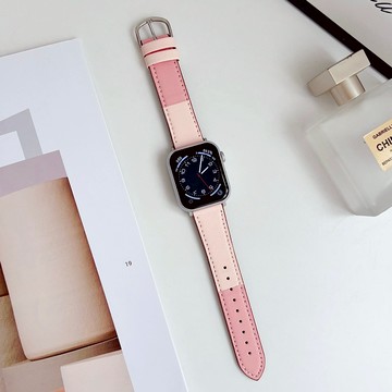 真皮錶帶 雙色錶帶 Apple watch 錶帶 適用iwatch 10代 ultra 9/8765 se/S10手錶帶