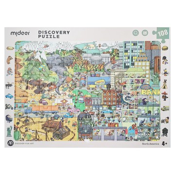 mideer 世界百科探索拼圖 北美洲  108片  1組