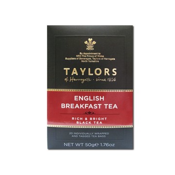 Taylors 英國皇家泰勒-英式早安茶20入/盒(獨立包裝紅茶包,雨林聯盟及女王皇家認證)