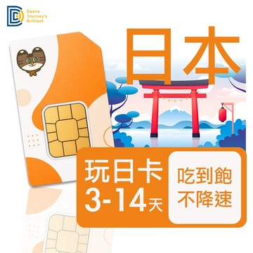 【DJB】日本網卡 日本sim卡 3-14天 DOCOMO/KDDI雙網 吃到飽不降速 日本上網卡｜DJB玩日卡