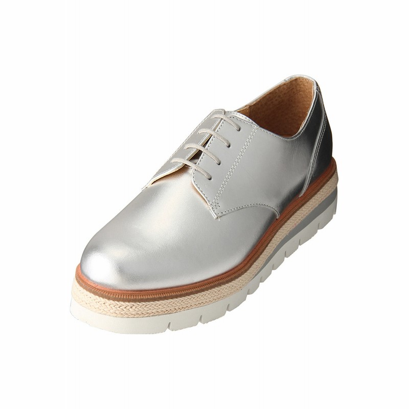 Esmeralda エスメラルダ Mio Notis 厚底マニッシュシューズ レディース シルバー 36 23 通販 Lineポイント最大1 0 Get Lineショッピング