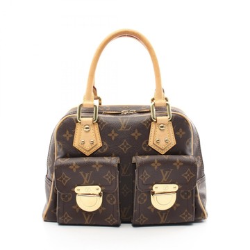 LOUIS VUITTON LV 路易威登 棕色 原花帆布 Manhattan PM 手提包 M40026 【二手名牌BRAND OFF】