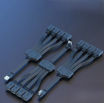 易控王 30cm 直頭/彎頭 USB-A/USB-C 4PORT短線型集線器 OTG  3入