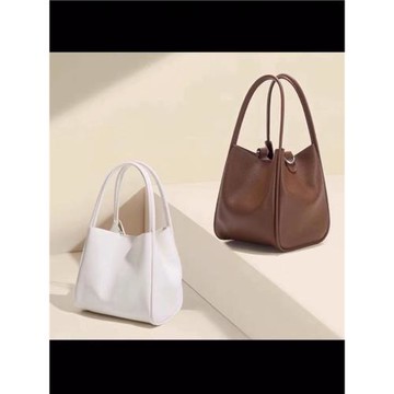 女包荔枝紋軟皮手提包2022秋季新款菜籃子小眾斜挎通勤水桶包包