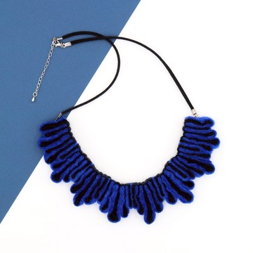 水花頸鏈 - 藍黑
