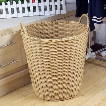 收納筐藤編北歐風格彩色簍子洗衣桶編織筐洗衣籃簡約臟衣服臟衣籃1入