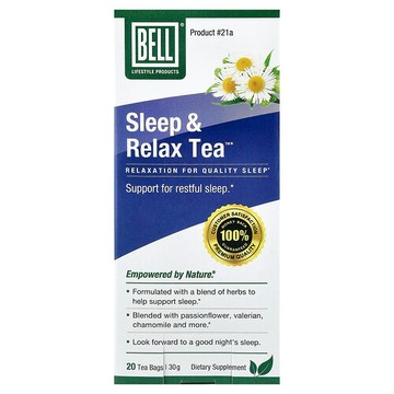 Bell Lifestyle, 睡眠支援和防松茶，20 茶包，1.14 盎司（30 克）