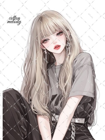 original sticker no.7865 人物貼紙 原創貼紙 人像貼紙 女孩貼紙 原創人物貼紙