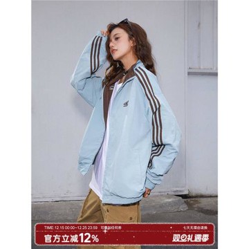「CHANT'2nd」美式復古兩面穿外套女春秋款運動休閑三條杠棒球服