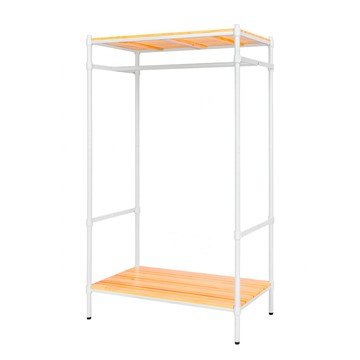 dayneeds 日需百備 松木 烤漆2層單桿衣櫥  90 x 45 x 150cm  白色 + 原木色