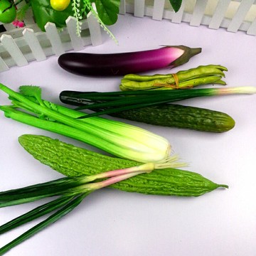 仿真PU蔬菜茄子苦瓜黃瓜芹菜大蔥假蔬菜模型家居廚房擺設攝影道具