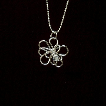 【小花鑽】-花型/包K金線編織/施華洛世奇水晶 項鍊