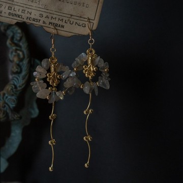 耳環 | Labradorite Wreath 拉長石花環