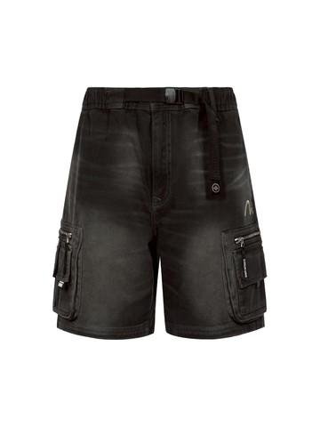 Logo Embroidery Belted Cargo Shorts