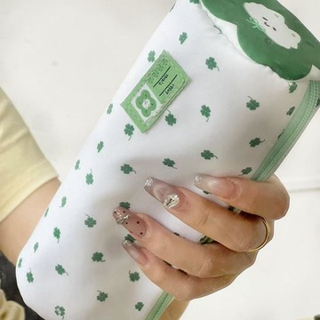 臺灣+免運✨筆袋 文具包幸運四葉草筆袋可愛簡約高顏值大容量新款文具學生文具盒收納袋