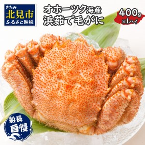 《14営業日以内に発送》オホーツク海産 浜茹で毛がに 400g×1パイ