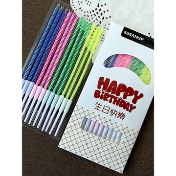 生日蠟燭網紅 ins蛋糕蠟燭創意兒童成人派對烘焙五彩螺紋無煙蠟燭