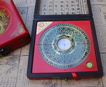 通勝5寸15層綜合羅盤精準羅盤八卦風水羅盤純銅面板羅盤配木盒