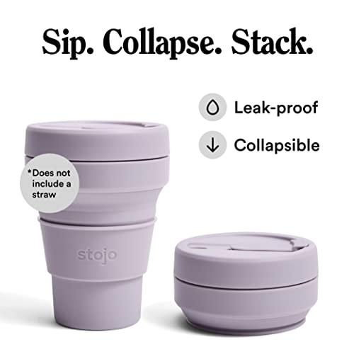 stojo（ストージョ）シリコーン POCKET CUP 12oz 355ml 折り畳みマイカップ マイタンブラー (ライラック)