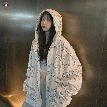【薇衣】大碼女裝 寬鬆上衣 加大加厚外套 秋冬外套 減齡衛衣 外套女 開衫女 拉鏈外套 長袖女 薄款外套 外衣女 休閒上