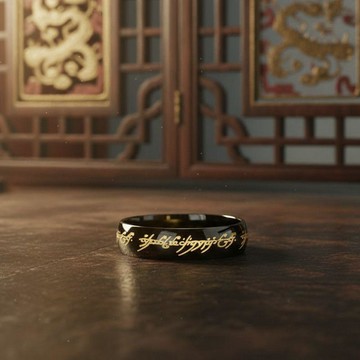 4/16🚚鈦鋼不掉色指環王至尊魔戒男士單身戒指食指潮男亮面高級個性指環