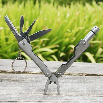 工具救難包任選戶外露營刀具腰包組/7合1多功能求生哨/led不鏽鋼工具