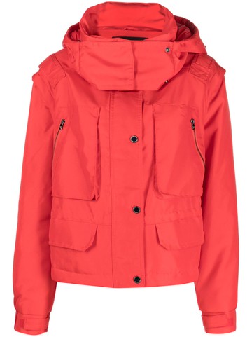 Patrizia Pepe - stand-up collar puffer jacket - women - Polyester/Polyamide/Polyester - 38 - Red