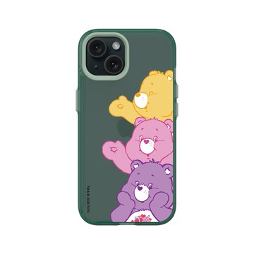 iPhone 15 Clear 憂墨綠 - Care Bears - 疊疊樂