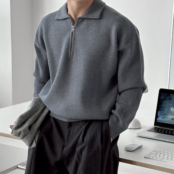 正韓奢華厚實彈力半拉鍊針織上衣 10色 YUPPIE 預購商品 1209