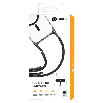 HODA 好貼 雙扣手機掛繩  黑色 + 霧黑  1個