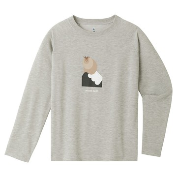 【【蘋果戶外】】mont-bell 1114583 HCH 灰【兒童款】Wickron 日本豬 L/S 登山裝備 長袖排汗衣 排汗T恤 機能衣