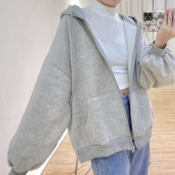 陽光學院派 外套 連帽外套 日系外套 灰色外套 街頭風外套 開衫外套 運動外套女 純棉外套 休閒外套 下半身失蹤 慵懶風