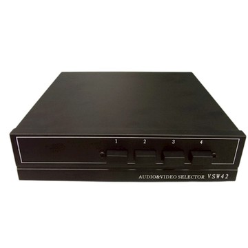 易控王 AV 影音切換器．選擇器．四進二出 4進2出．4X2黃紅白切換(40-073)