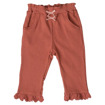 akachan honpo - 10分褲-下擺蕾絲-紅色