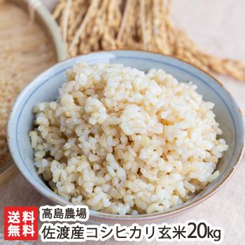 佐渡産コシヒカリ 玄米20kg 高島農場 送料無料