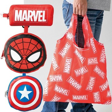 現貨 出清特惠 Skater 丸真 卡通造型 美隊 蜘蛛人可收納購物袋 環保袋 超輕便
