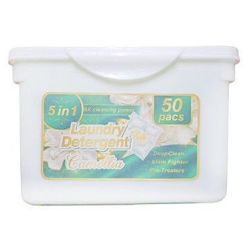 REQIR 5D 山茶花 洗衣膠囊 50顆/盒 無磷無螢光劑配方  1盒